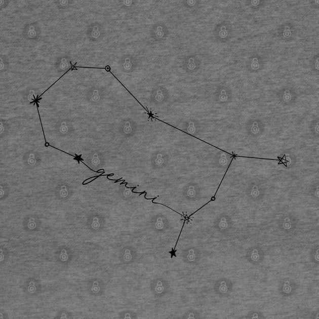 Gemini Constellation Zodiac Drawing Sticker by aterkaderk